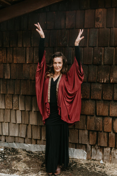 Short Cocoon Coat - Burgundy – The Phoenix Rose