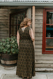 Persephone Dress -Black/Gold Deco
