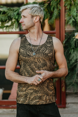 Loose Tank - Organic Cotton - Black Gold Wing