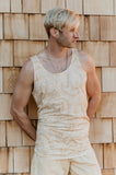 Loose Tank - Organic Cotton -Cream Tan Wings