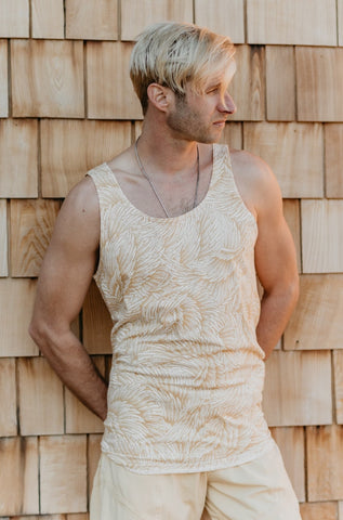 Loose Tank - Organic Cotton -Cream Tan Wings