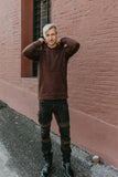 Fleece Porous Hoodie - Brown