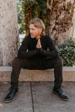 Moto Yoga Sweats - Black Mud
