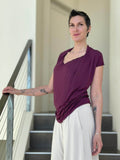 caraucci women's plant-based rayon jersey lightweight loose fit purple top #color_jam