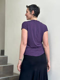 caraucci women's plant-based rayon jersey purple lightweight loose fit top #color_plum