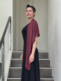 caraucci  jersey convertible maroon wrap vest can be worn multiple way #color_wine