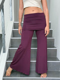 caraucci stretch jersey purple skirt-over wide leg flow pants #color_jam