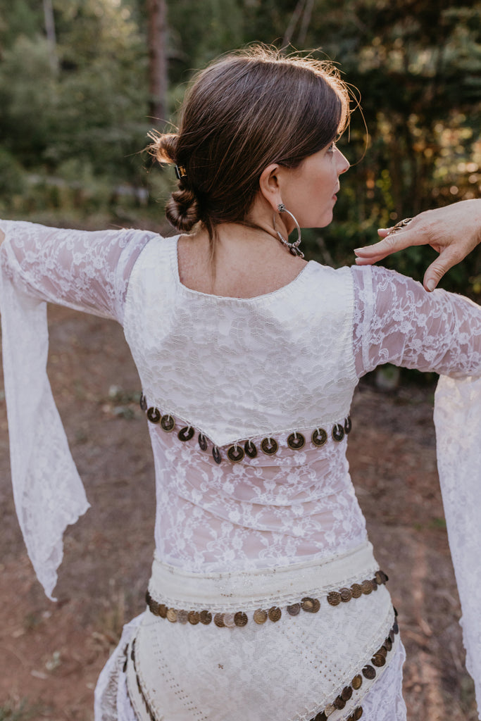 Nomadia Coin Vest - White Lace