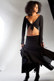 Flamenco Wrap Top - Black