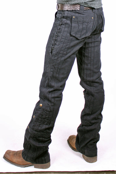 Organic Denim Gaucho Pants - Flat Black