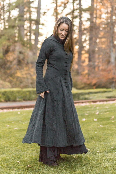 Bamboo Kaftan Coat - Starduster - Black Solid – The Phoenix Rose