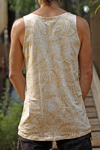 Loose Tank - Organic Cotton - Wings Cream Metallic Gold