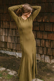 Bamboo Fleece Winter Dress - Mossy Green