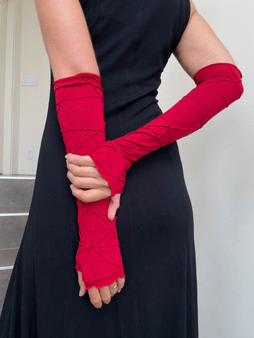 Opera Length Texture Fingerless Gloves