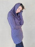 women's plant-based textured jersey long sleeve versatile cowl neck steel grey tunic with thumbholes #color_steel