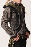 Rainbow Serpent mens cut leather jacket - anahata designs