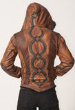 Rainbow Serpent mens cut leather jacket - anahata designs