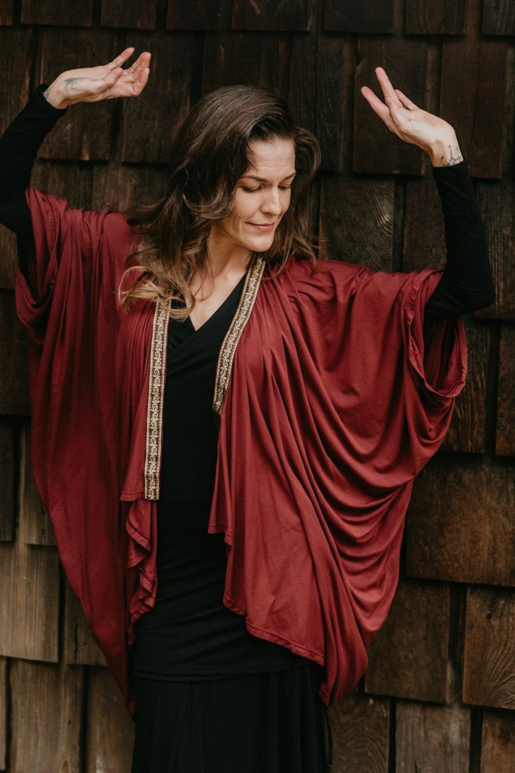 Short Cocoon Coat - Burgundy – The Phoenix Rose
