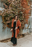 Long Cocoon Coat - Copper