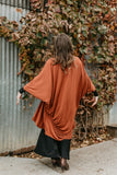 Long Cocoon Coat - Copper