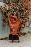 Long Cocoon Coat - Copper