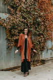 Long Cocoon Coat - Copper