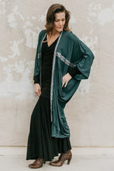 Long Cocoon Coat - Teal w/Trim – The Phoenix Rose