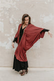 Long Cocoon Coat - Burgundy