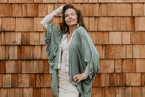 Short Cocoon Coat - Sage