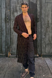 Smokin' Robe - Black w/ Diamond Deco Tan