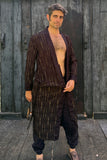 Smokin' Robe - Black w/ Diamond Deco Tan