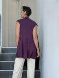 caraucci lightweight rayon jersey convertible purple wrap vest can be worn multiple ways #color_jam