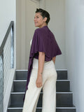 caraucci lightweight rayon jersey convertible purple wrap vest can be worn multiple ways #color_jam