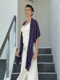 caraucci lightweight rayon jersey convertible purple wrap vest can be worn multiple ways #color_plum