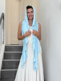 caraucci lightweight rayon jersey convertible light blue wrap vest can be worn multiple ways #color_canal-blue