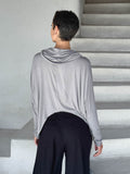 caraucci-woman-wearing-stone-dolman-cowl-top-in-lightweight-rayon-jersey #color_stone