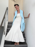 caraucci lightweight rayon jersey convertible light blue wrap vest can be worn multiple ways #color_canal-blue