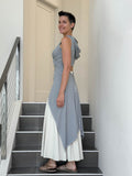 caraucci one size adjustable hooded light grey wrap vest or top #color_stone