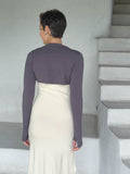 women's jersey gray long sleeve sleeve shrug with thumbholes #color_steel