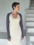 women's jersey gray long sleeve sleeve shrug with thumbholes #color_steel