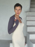 women's jersey gray long sleeve sleeve shrug with thumbholes #color_steel