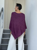 caraucci women's plant based rayon jersey purple textured poncho can be worn multiple ways; dress, skirt, halter top #color_jam