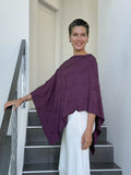 caraucci women's plant based rayon jersey purple textured poncho can be worn multiple ways; dress, skirt, halter top #color_jam