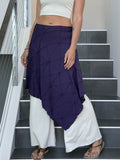 caraucci women's plant based rayon jersey purple textured poncho worn as a skirt #color_plum