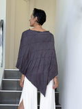 caraucci women's plant based rayon jersey gray textured poncho can be worn multiple ways; dress, skirt, halter top #color_steel