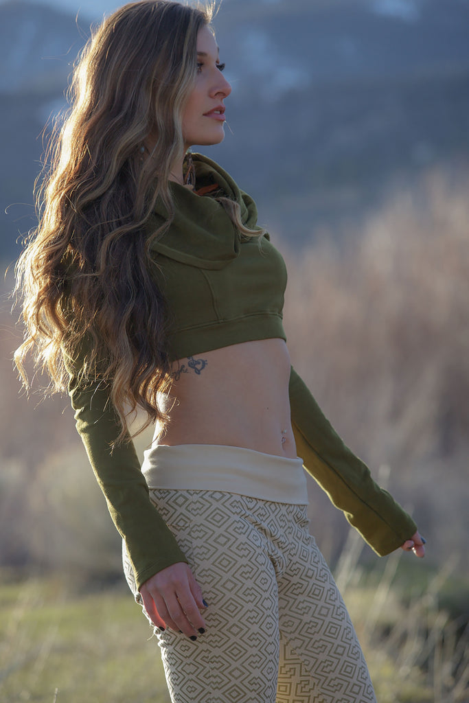 Bamboo Cowl Crop - Sage Green