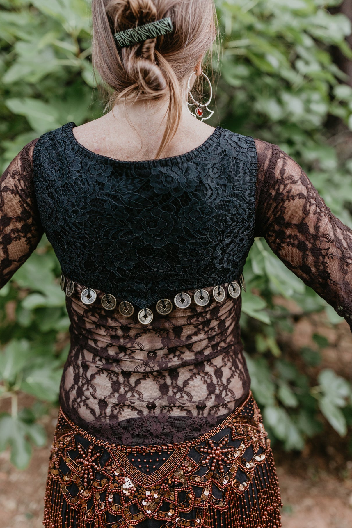 Nomadia Coin Vest - Black Lace Medium Nomadia Coin Vest - Black Lace Medium