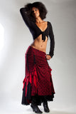 Flamenco Skirt - Red/Black Victorian (NO LACE)