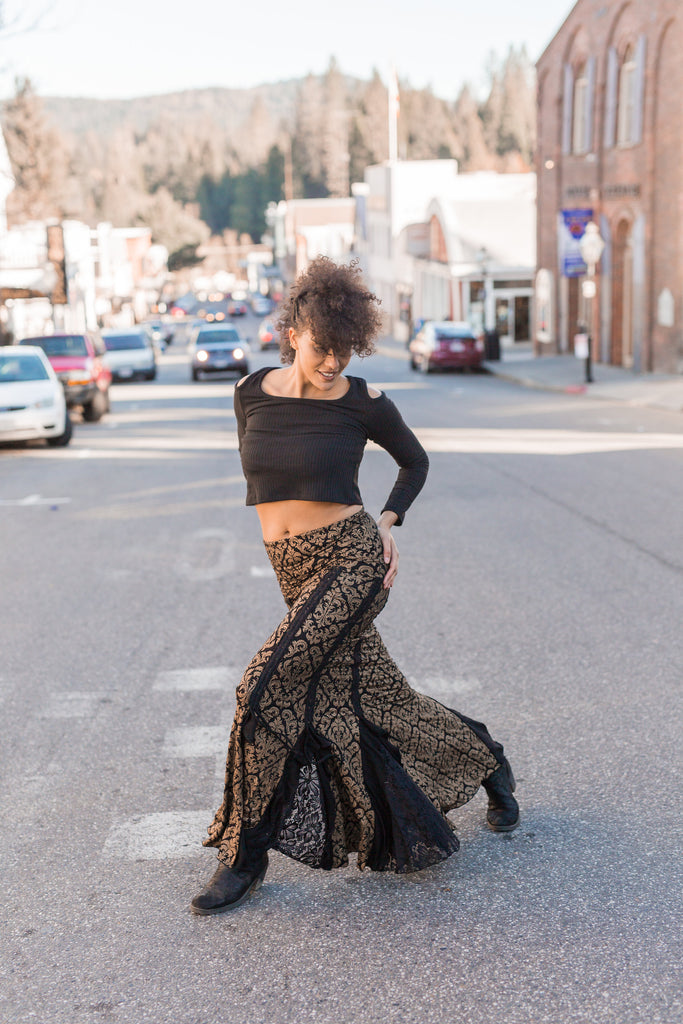 Flamenco Skirt- Black Gold w/out Lace