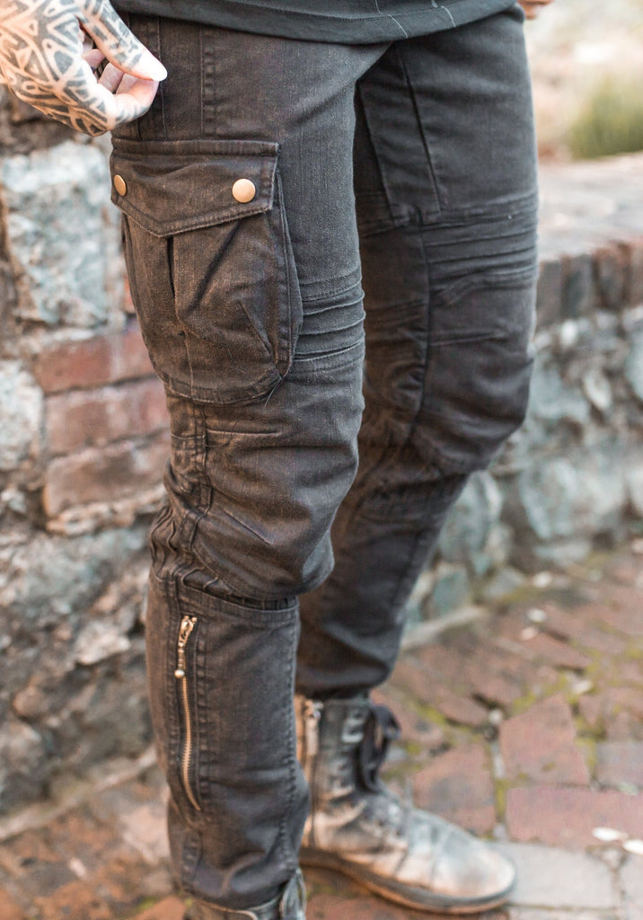 Moto Maxx Pants - Black Mud - Stretch Canvas